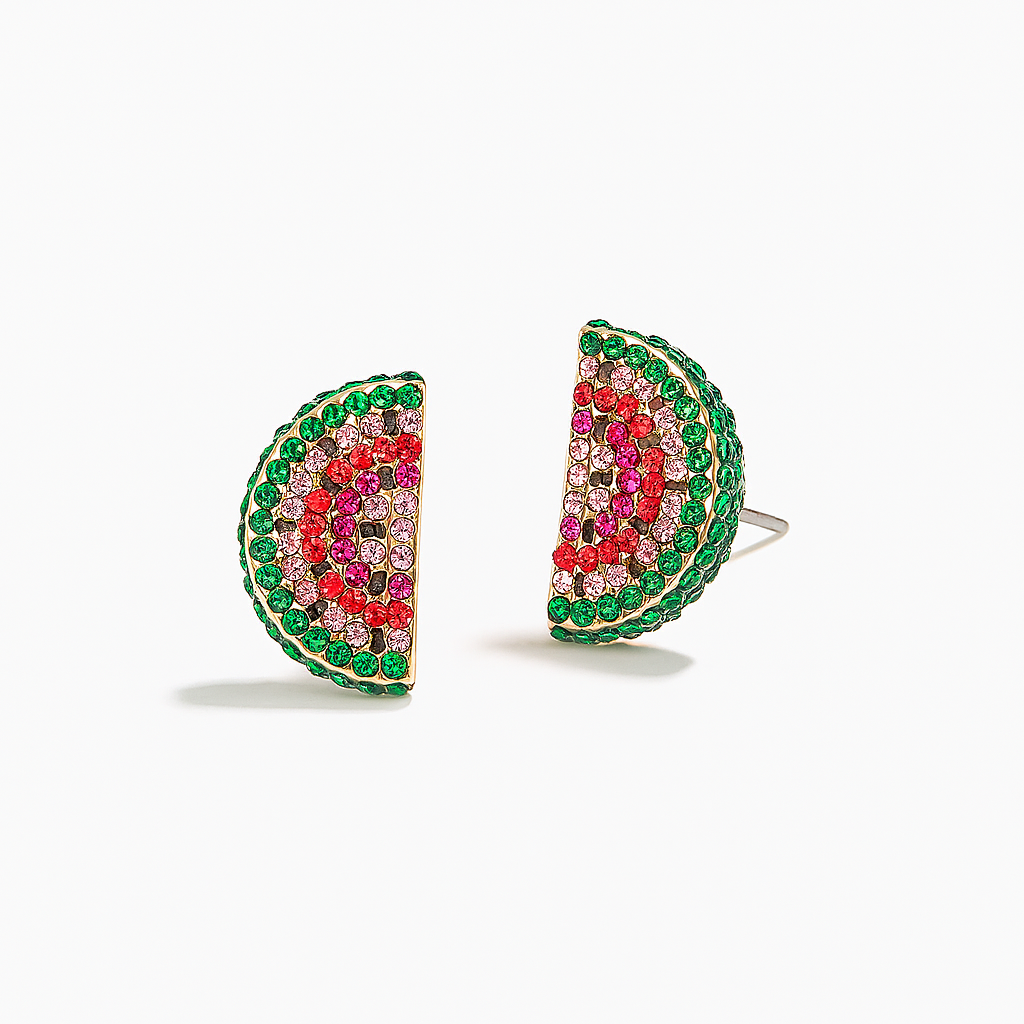 Watermelon Sparkle Stud Earrings