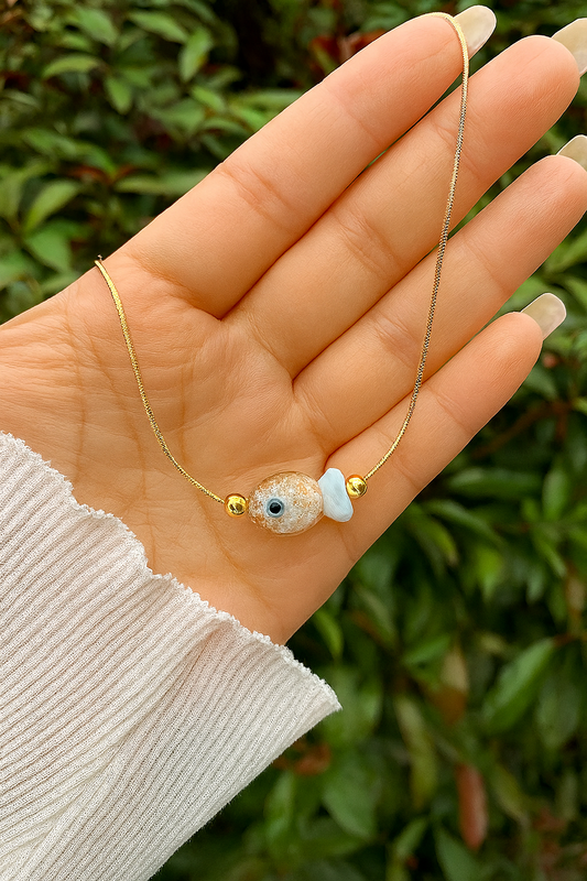 Clear Fish Charm Necklace