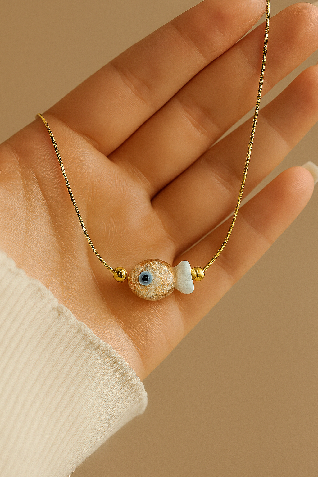 Clear Fish Charm Necklace