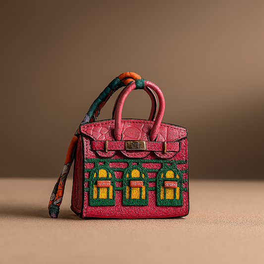 Pink City Windows Bag Charm