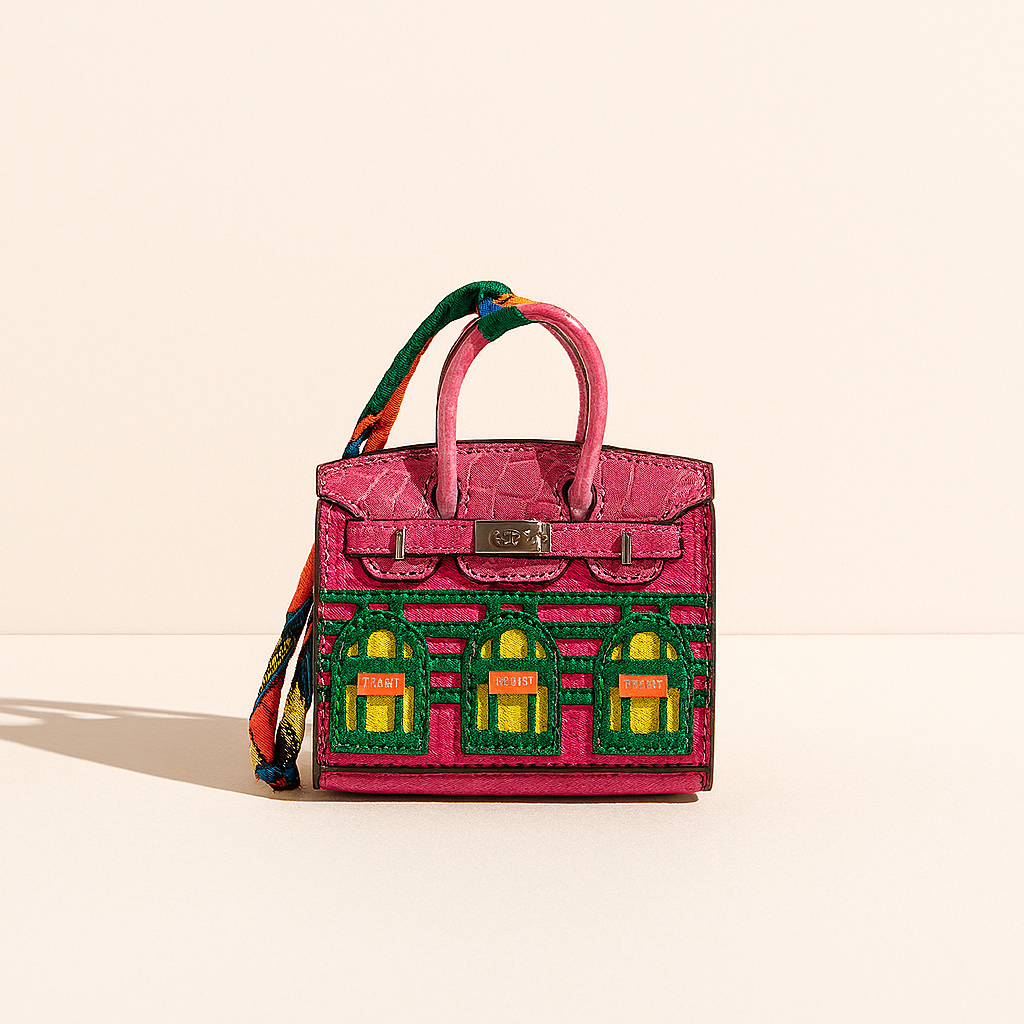 Pink City Windows Bag Charm