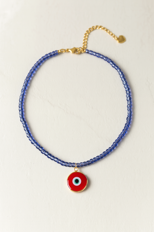 Red Eye Beaded Necklace