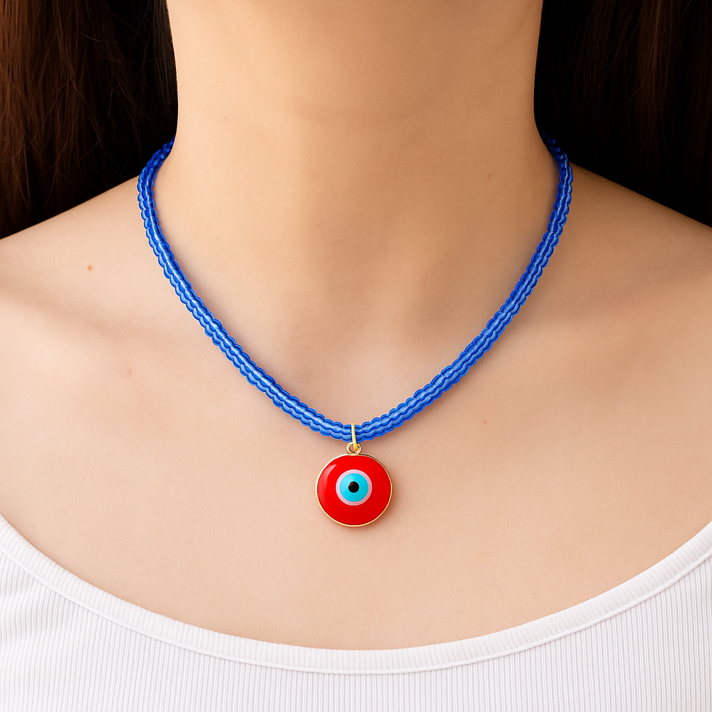 Red Eye Beaded Necklace