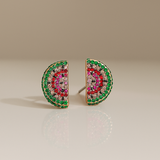 Watermelon Sparkle Stud Earrings