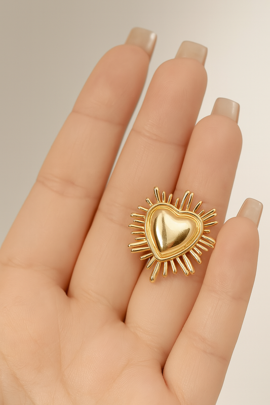 Gold Sacred Heart Ring