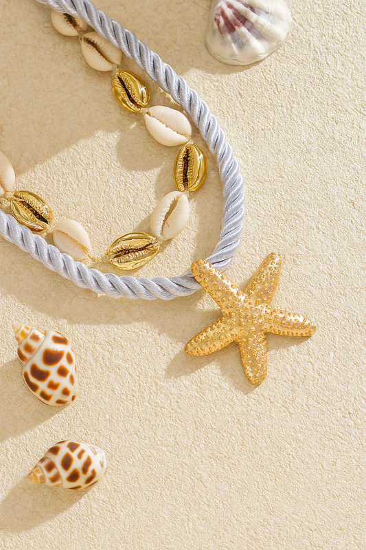 Beach Shell & Starfish Pendant Necklace – Ocean Style