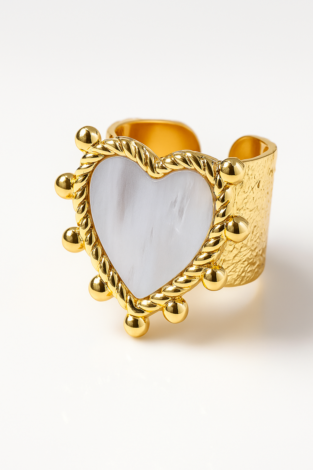 Baroque Heart Ring – Gold & Mother of Pearl